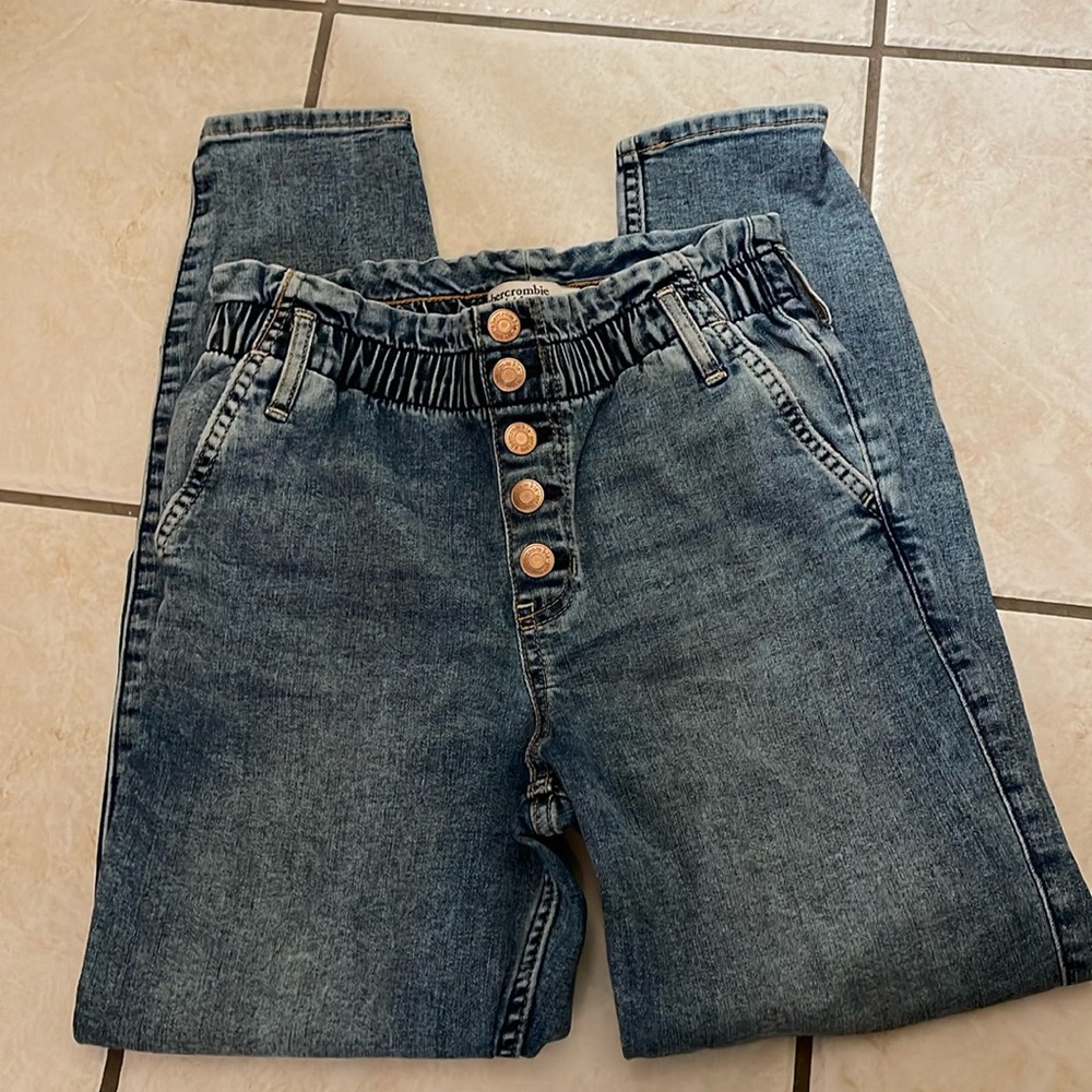 🩷 Abercrombie kids elastic waist denim size slim 13/14